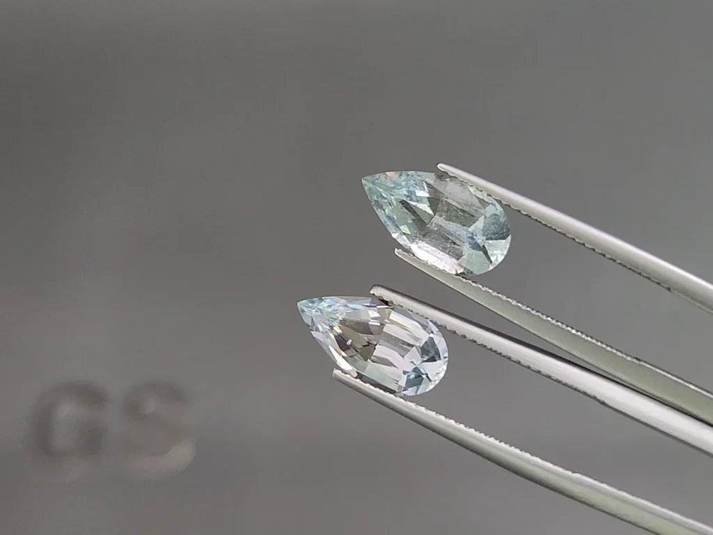 Сет аквамаринов в огранке груша 7,18 карат, Мадагаскар Изображение №4