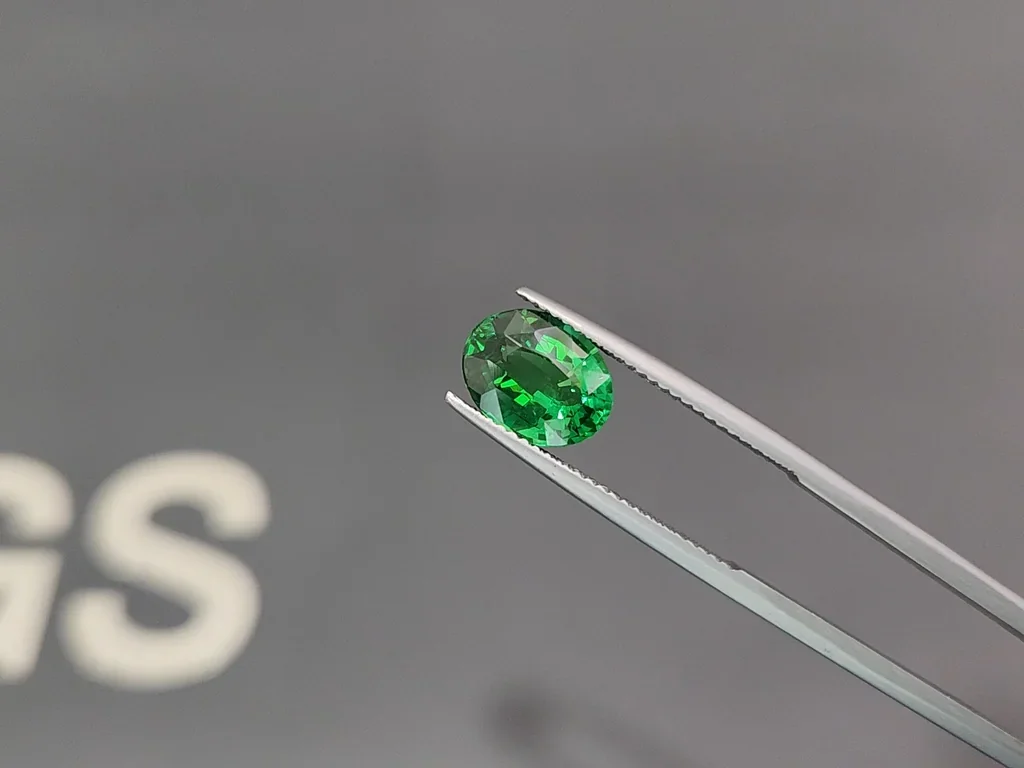Гранат цаворит Vivid Green в огранке овал 3,01 карат, Танзания Изображение №3