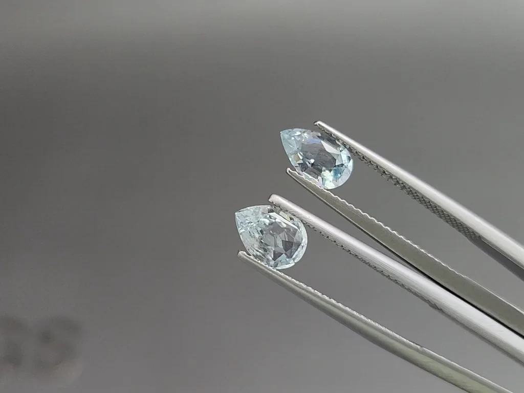 Сет аквамаринов в огранке груша 2,56 карат, Мадагаскар Изображение №4