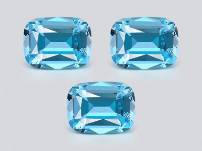 Сет из Sky blue топазов в высокоточной огранке кушон 38,62 карата, Мадагаскар photo