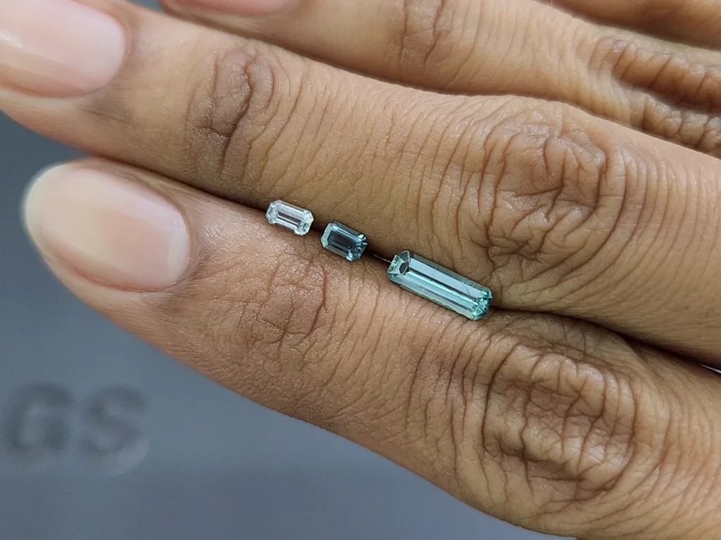 Сет аквамаринов в огранке октагон 0,73 карат, Мадагаскар Изображение №1