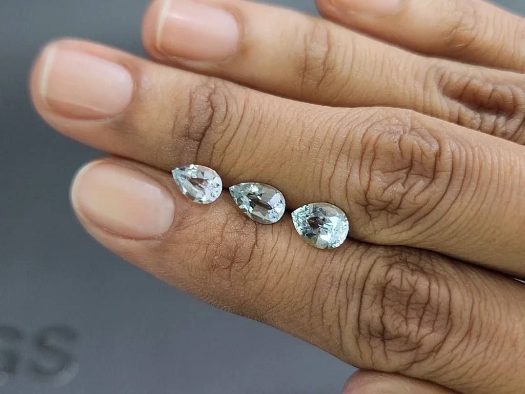 Сет аквамаринов в огранке груша 2,52 карат, Мадагаскар Изображение №2