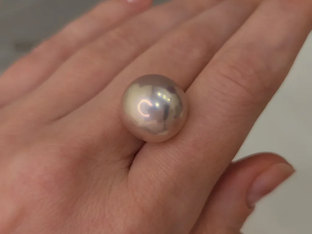 Уникальная пресноводная жемчужина диаметром 15,1 мм Изображение №4