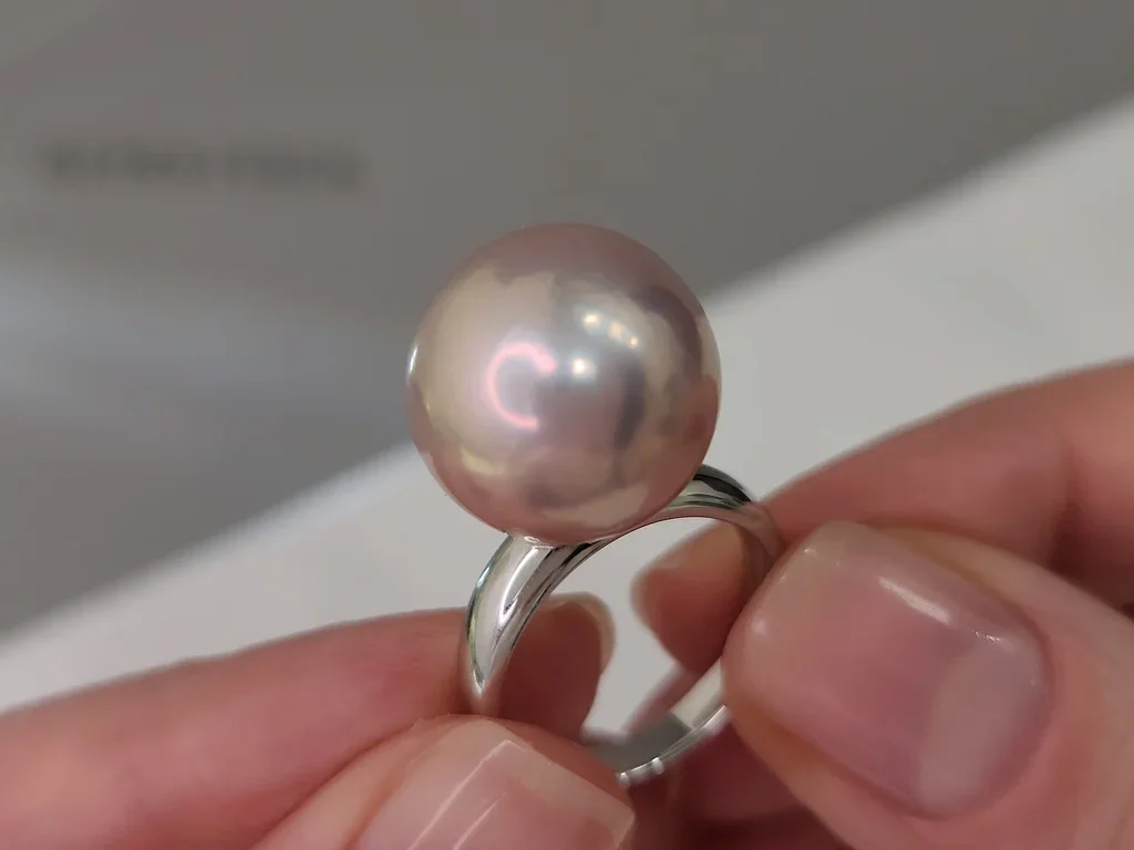 Уникальная пресноводная жемчужина диаметром 15,1 мм Изображение №5