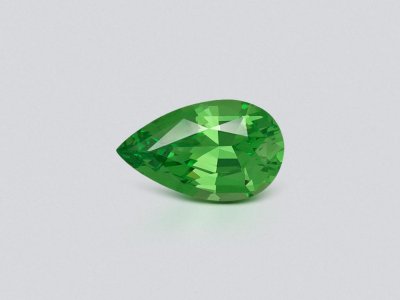 Гранат цаворит Intense Green в огранке груша 1,23 карата, Танзания  photo