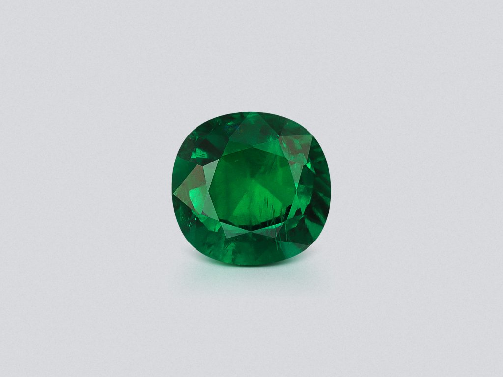 Изумруд Vivid Green в огранке кушон 0,91 карата, Панджшер Изображение №1