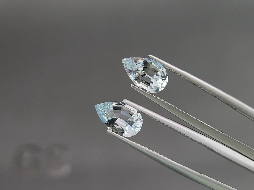Сет аквамаринов в огранке груша 4,77 карат, Мадагаскар Изображение №4