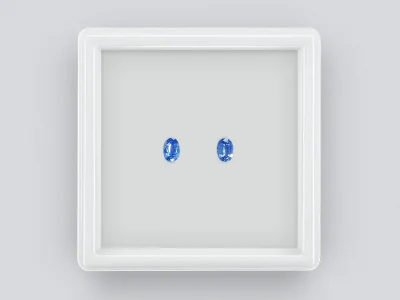 Пара Cornflower Blue сапфиров в огранке овал 0,64 карат, Шри-Ланка photo