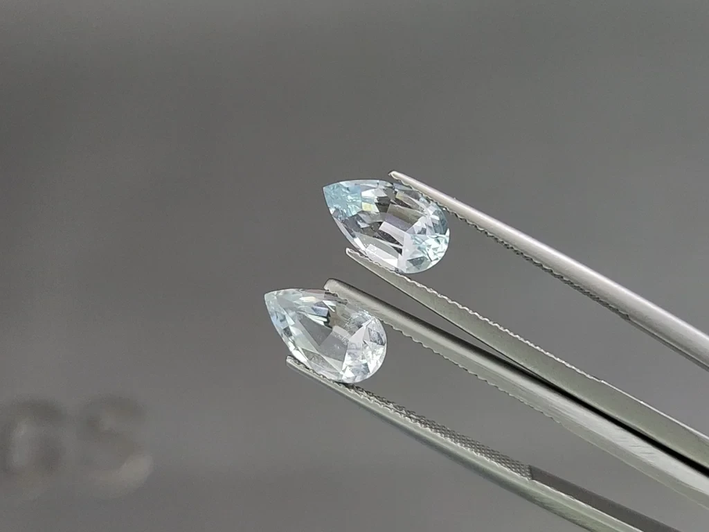 Сет аквамаринов в огранке груша 4,51 карат, Мадагаскар Изображение №4