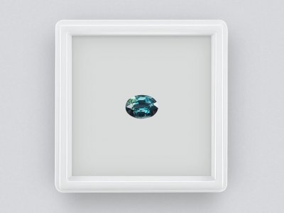 Негретый сапфир цвета Teal в огранке овал 1,21 карат, Мадагаскар, GFCO photo