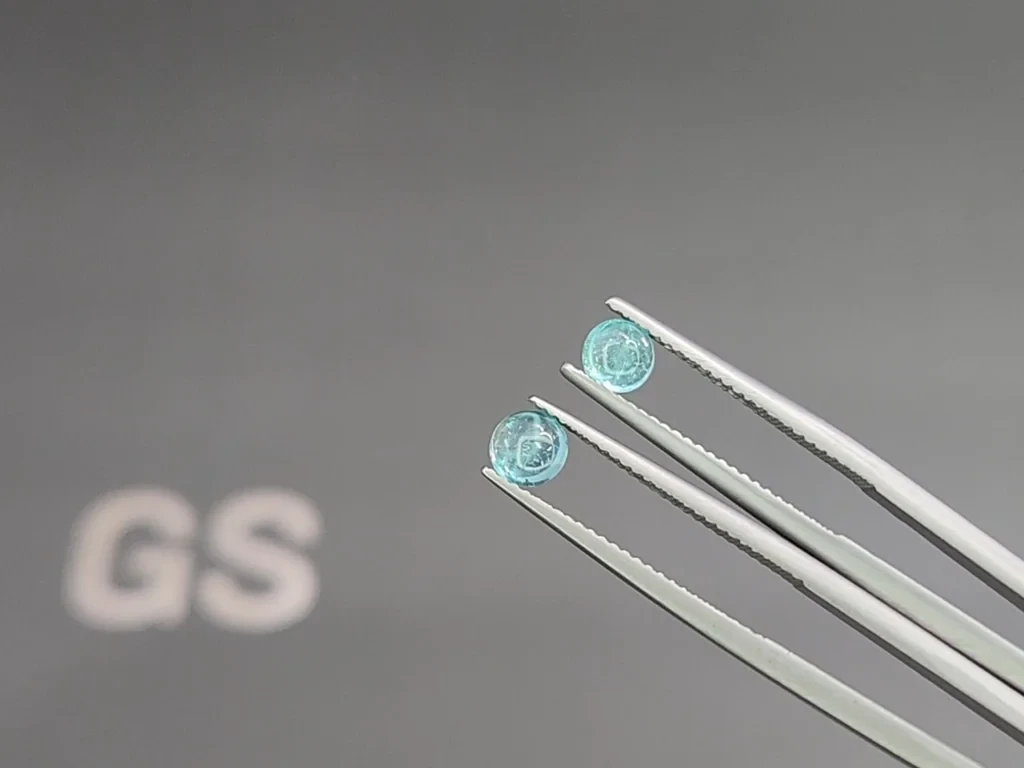 Сет из турмалинов Параиба в огранке кабошон 3,12 карат, Африка Изображение №3