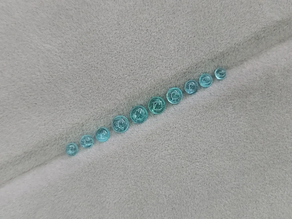 Сет из турмалинов Параиба в огранке кабошон 3,12 карат, Африка Изображение №4