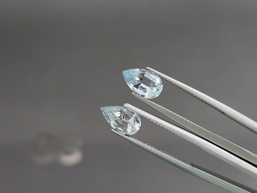 Сет аквамаринов в огранке груша 4,49 карат, Мадагаскар Изображение №4