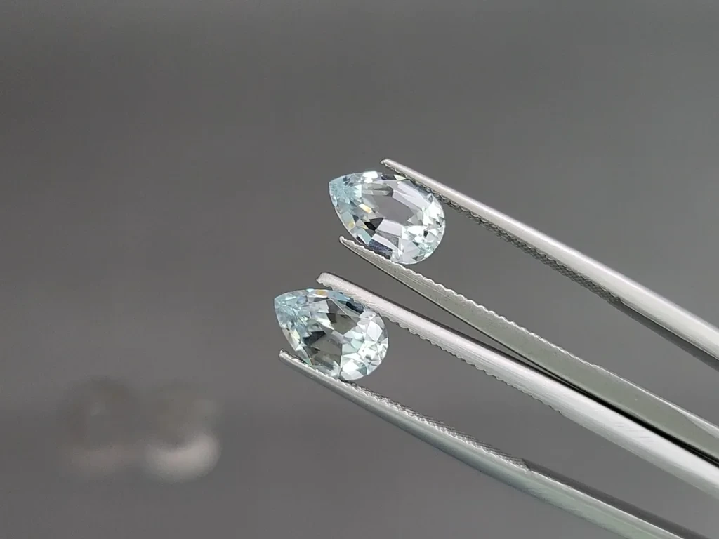 Сет аквамаринов в огранке груша 4,44 карат, Мадагаскар Изображение №4