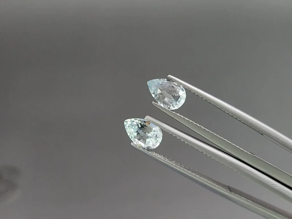 Сет аквамаринов в огранке груша 2,10 карат, Мадагаскар Изображение №3