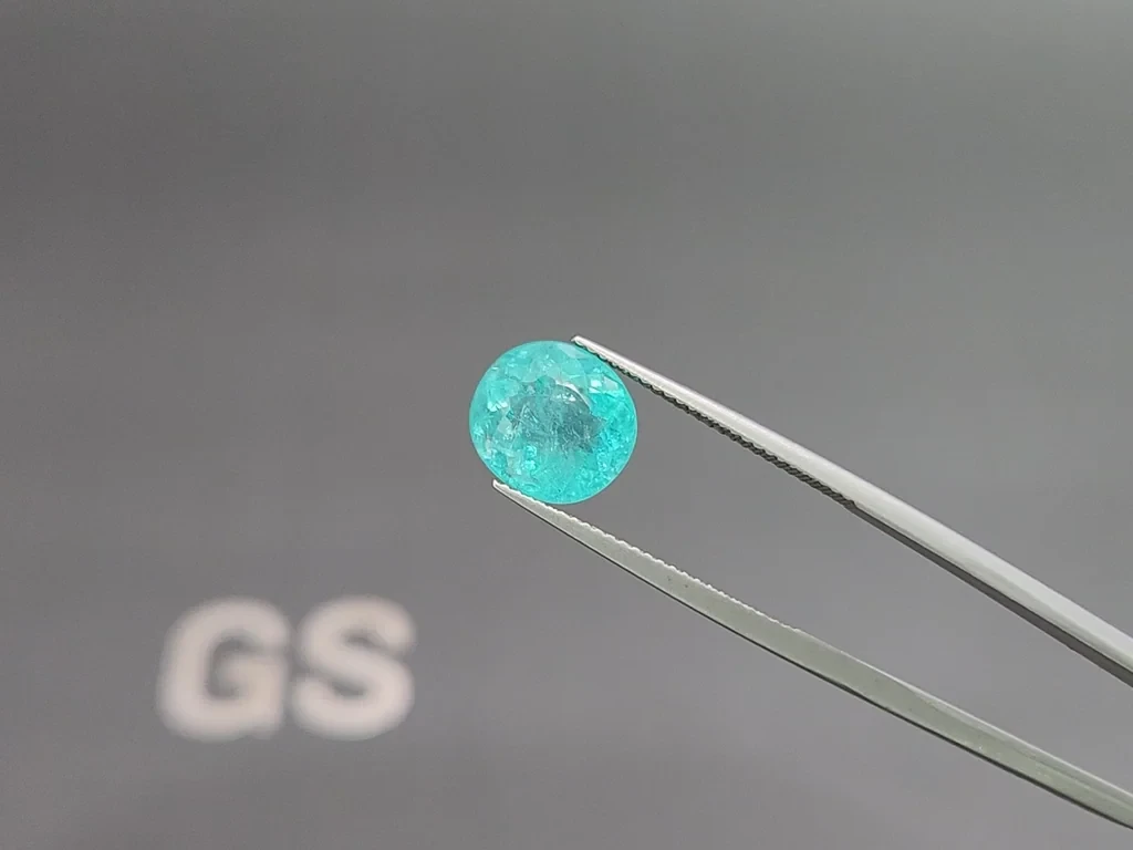 Неоново-голубой турмалин Параиба в огранке кушон 4,50 карат, Африка Изображение №3