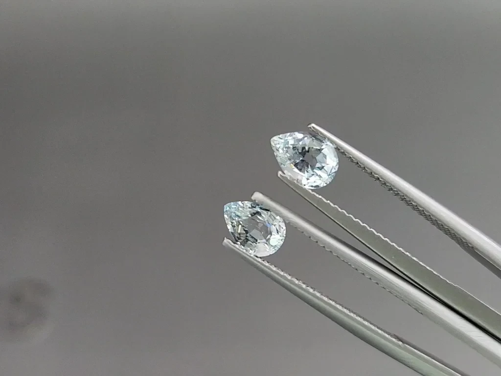 Сет аквамаринов в огранке груша 2,08 карат, Мадагаскар Изображение №4