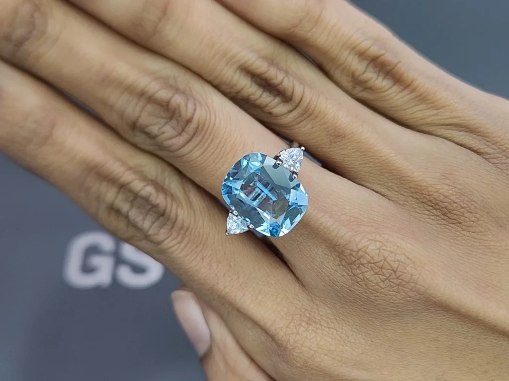 Аквамарин в огранке кушон 6,72 карат, Африка Изображение №5