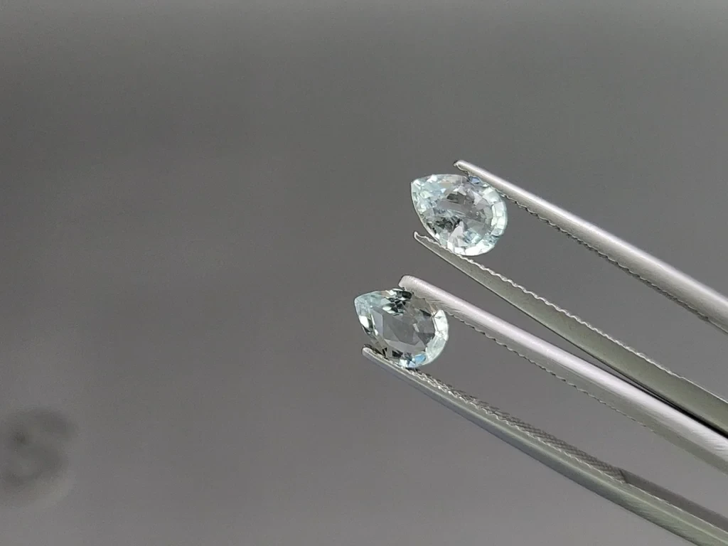 Сет аквамаринов в огранке груша 1,97 карат, Мадагаскар Изображение №4