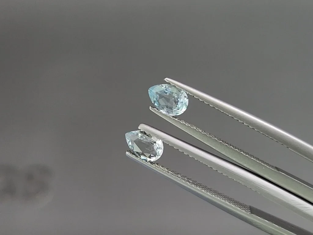 Сет аквамаринов в огранке груша 1,96 карат, Мадагаскар Изображение №4