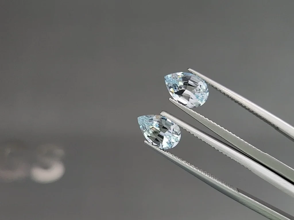 Сет аквамаринов в огранке груша 4,10 карат, Мадагаскар Изображение №4